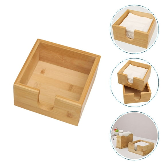 Sparsain 1pc Square Bamboo Tissue Box Napkin Holder Home Accessory