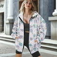 thumbnail image 3 of FOR U DESIGNS Easter Rabbit Zip Hoodies for Women Trendy Oversized Hoodie Jacket Size XS Hooded Sweatshirt Women with Front Zipper Lightweight Long Sleeve Activewear, 3 of 7