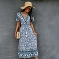 thumbnail image 1 of Summer Dresses for Women Maxi Dress V-Neck Tie Boho Dress, 1 of 7