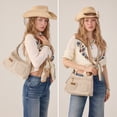 thumbnail image 6 of Wrangler Slouchy Shoulder Bag Faux Suede Hobo Bags Small Purses for Women , Tan, 6 of 7