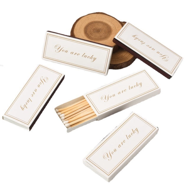 Cerillas velas aromáticas cerillas especiales en caja, cerillas de madera de varilla de 75MM de largo, regalos hechos a mano, cerillas de madera (5 cajas) ER