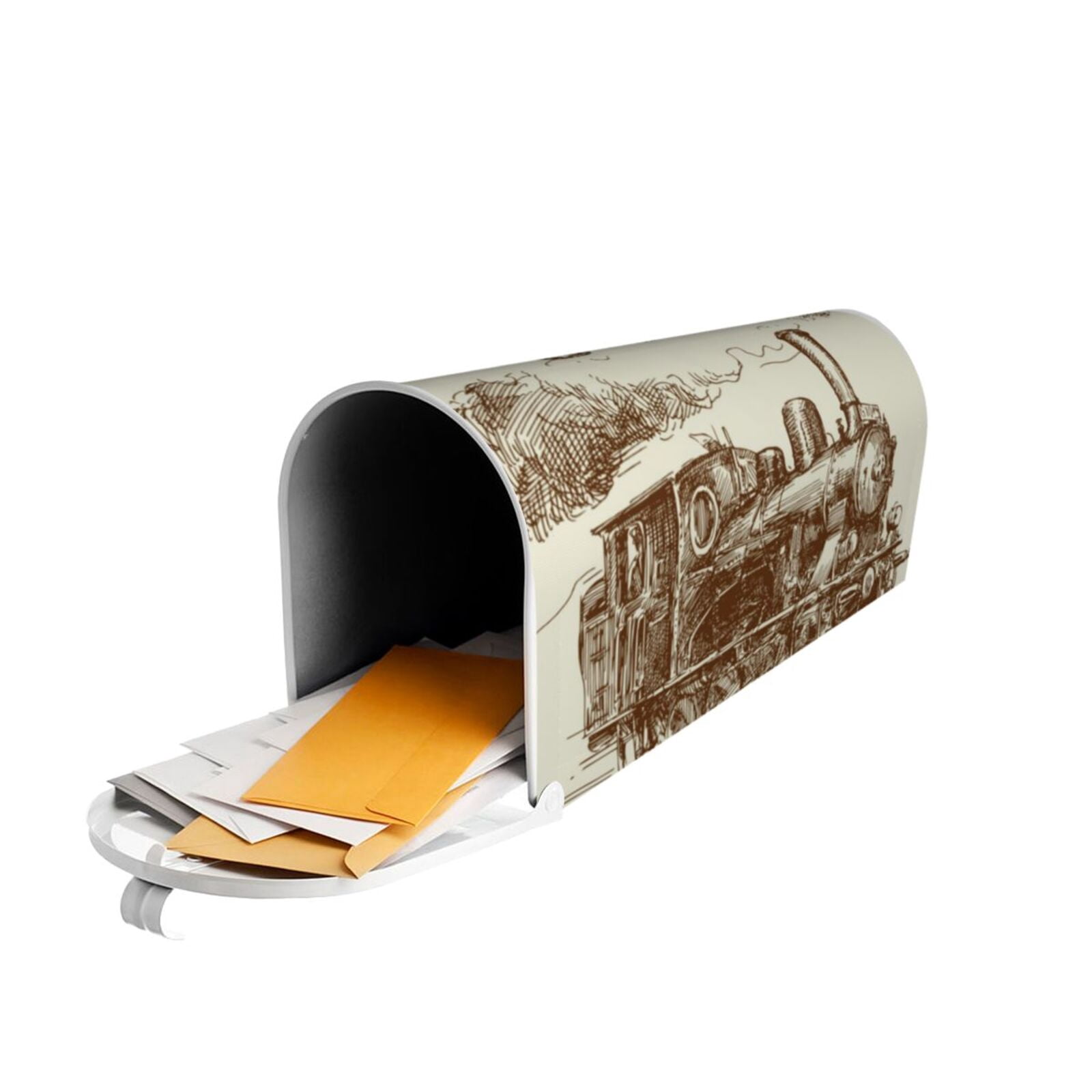 Vsdgher Train Mailbox Cover Magnetic Mailbox Wraps Post Letter Box Cover for Garden Yard Home Decor 2 Sizes-21x18 in