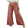 thumbnail image 1 of Loose Long Trousers with Elastic High Waist for Women, 1 of 6