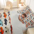 thumbnail image 4 of Castle Fairy Vintage Racing Car Bedding Comforter Set 7pcs for Teens, Classic Muscle Vehicle Queen Bedding Sets for Bedroom, Red Blue,Grey Reversible, 4 of 7