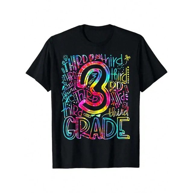 Boy's T Shirt & Girl's T Shirt, Cartoon Birthday, School Special Day, Grade & Graduate Gift T Shirt, Soft Cottton & Breathable Fabric Sweat absorbing