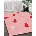 thumbnail image 3 of Ahgly Tapis Rond Lavable en Machine Intérieur Transitionnel Rouge, 5 Pieds Rond, 3 of 7