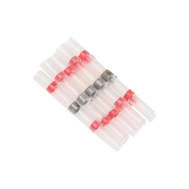 Inteprter 300 Pieces Red Solder Seal Wire Soldering with Connection Copper Connector Terminal Waterproof Automotive Electrical Butt Sleeve Electrónica miscelánea Rojo 10PCS