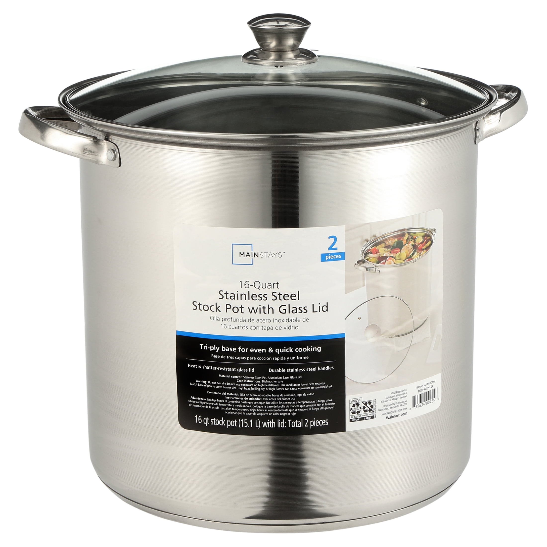 Large Stock Pot with Lid - 16 Quart Stainless Steel Stockpot Heavy Duty  Cooking Pot, Soup Pot with Lid, Big Pots for Cooking, Induction Pot Stew  Pot