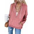 thumbnail image 2 of Lenago Women's Hoodie Zip Long Sleeve Lightweight Sweatshirts Pockets Coat Tops on Clearance, 2 of 6