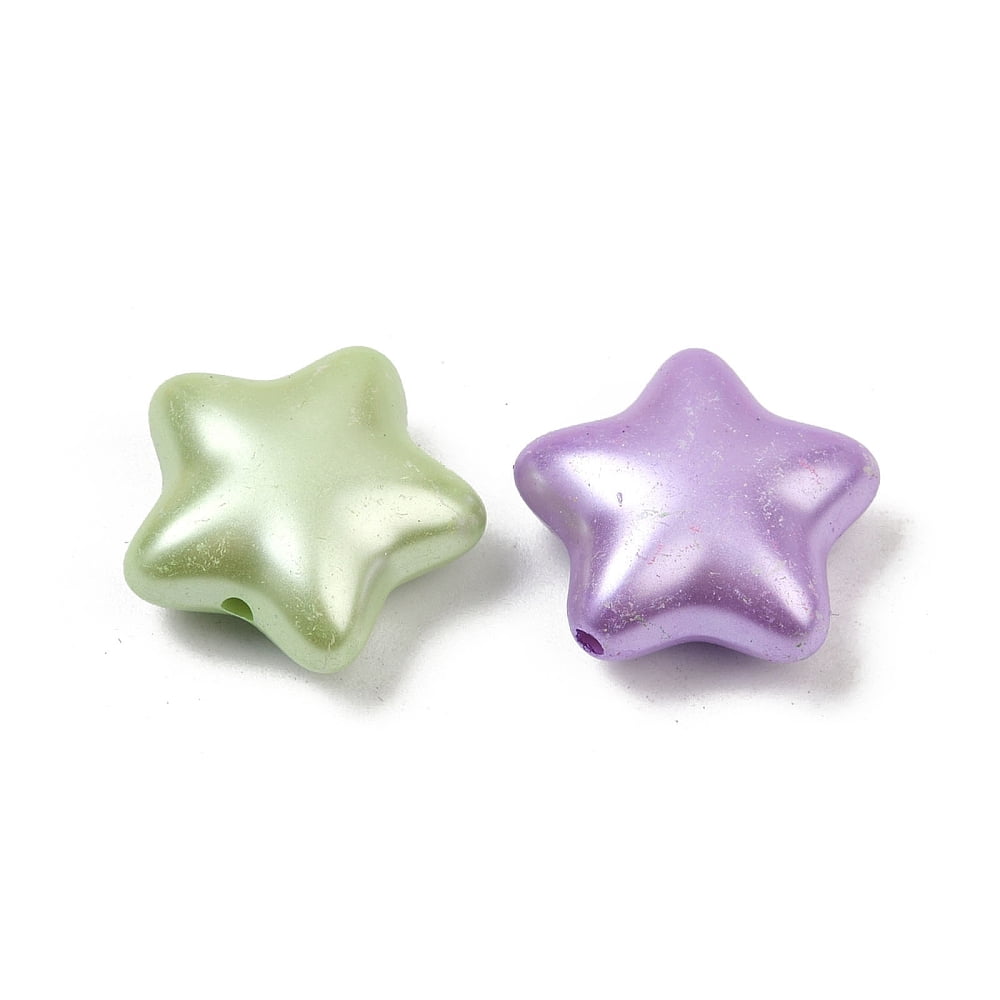 Opaque Acrylic Imitation Pearl Beads Star Mixed Color 19x20x9mm Hole: 1.8mm 285pcs/500g DIY