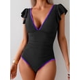 thumbnail image 4 of Traje de baño Aidonger Tummy Control de una pieza con volantes para mujer, 4 of 5