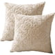thumbnail image 1 of Set of 2 Cotton Linen Embroidery Decorative Throw Pillow Cover Pillowcase for Couch Bedroom Geometric Pattern Cushion Cover 18 x 18 Inches Beige, 1 of 4