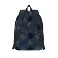 thumbnail image 4 of Casual Canvas Backpack Without Interlayer Large Capacity Stick Bag Design For Outdoor Shopping Office Outdoor Sports Argyle Plaid Darkslateblue_1 Small, 4 of 7