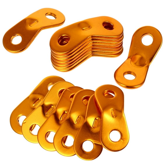Raindrops 30Pcs Arc Shaped Camping Buckles Tent Rope Fastener Lightweight Aluminum Alloy Golden