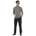 thumbnail image 3 of YuKaiChen Men's Casual Turtleneck Slim Fit Basic Tops Lightweight Pullover Sweater Grey L, 3 of 5