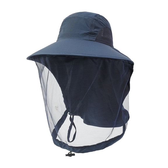 Ticikt Men and Women Summer Quick Drying Outdoor Fishing Bucket Beach Visor Hat Neck Guard Girth Fisherman Hat Breathable Quick Drying Visor Sun Hat Sun Hat,Color:Navy
