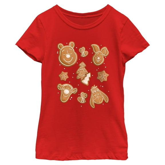 Girls Winnie the Pooh Christmas Gingerbread Cookies T Shirt