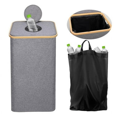 BlueFire 100 L Waterproof Kitchen Oxford Cloth Recycling Bin with Reusable Inner Bag, Gray
