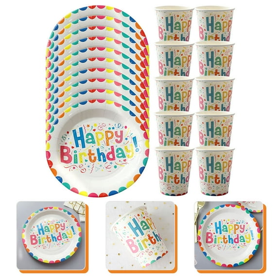LOLIPPYY paper tableware set 1 Set Multi-color Paper for Family Birthday