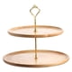 thumbnail image 1 of Bandeja de Madera para Frutas, Doble Capa, para Tartas, Postres, Decoración (Color Madera), 1 of 2