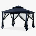 thumbnail image 6 of ABCCANOPY 10'x12' Patio Gazebo With Mosquito Netting and Double Soft Roof Canopies for Shade and Rain,Navy Blue, 6 of 9