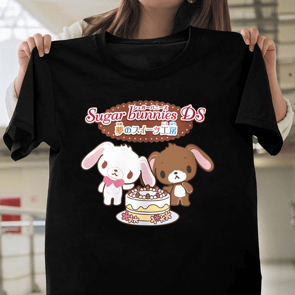 Cutecore Jojifuku Shirousa Kurousa Sanrio Bunnies Sugarbunnies Anime V60486 Unisex T-Shirt, Size Up to 5XL