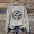 thumbnail image 7 of Deals Of The Day Clearance Sweatshirt for Women Women's English Printed Your Little Of Sarcastic Sunshine Has Arrived Round Neck Simple Retro Hoodless Sweatshirt, 7 of 7