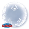 thumbnail image 1 of Qualatex - Globo Burbuja Diseño Flor y Mariposa (Transparente), 1 of 2
