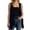 Navy, variant on Womens Long Vests Sleeveless Draped Lightweight Open Front Cardigan Layering Vest with Side Pockets Black L