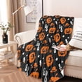 thumbnail image 2 of Halloween Pumpkins with Music Notes Round Blanket,Comfortable Soft Flannel Throw Blanket,All Season,Warm Lightweight Blankets for Sofa Bed Couch Living Room Chair 47"x47", 2 of 5