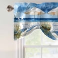 thumbnail image 5 of Sun Umbrella Ship Tie Up Window Valance Watercolor Beach Chair Summer Beach Tie-up Valance for Kitchen Windows Adjustable Small Curtain Balloon Shades for Kitchen Bathroom Cafe 54x18inch, 5 of 9