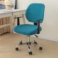 thumbnail image 1 of Nvzi Computer Office Chair Covers Stretch Computer Chair Cover 2 Piece Desk Chair Cover Universal Desk Rotating Chair Slipcovers Protector-Blue Green, 1 of 5