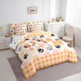 thumbnail image 3 of jejeloiu Kawaii Corgi 7-Piece Twin Bedding Sets,Pet Puppy Dogs Bedding Comforter Set,Orange Plaid Checkered Sheet Sets For Teens,Microfiber Bedroom Decor Reversible, 3 of 8