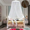 thumbnail image 3 of Bed Canopy Mesh Netting with Fluorescent Stars for Girls Kids Glow in Dark Hanging Bed Dome Canopy Crib Tent Easy Installation Mosquito Net for Single to King Size Beds (White), 3 of 7