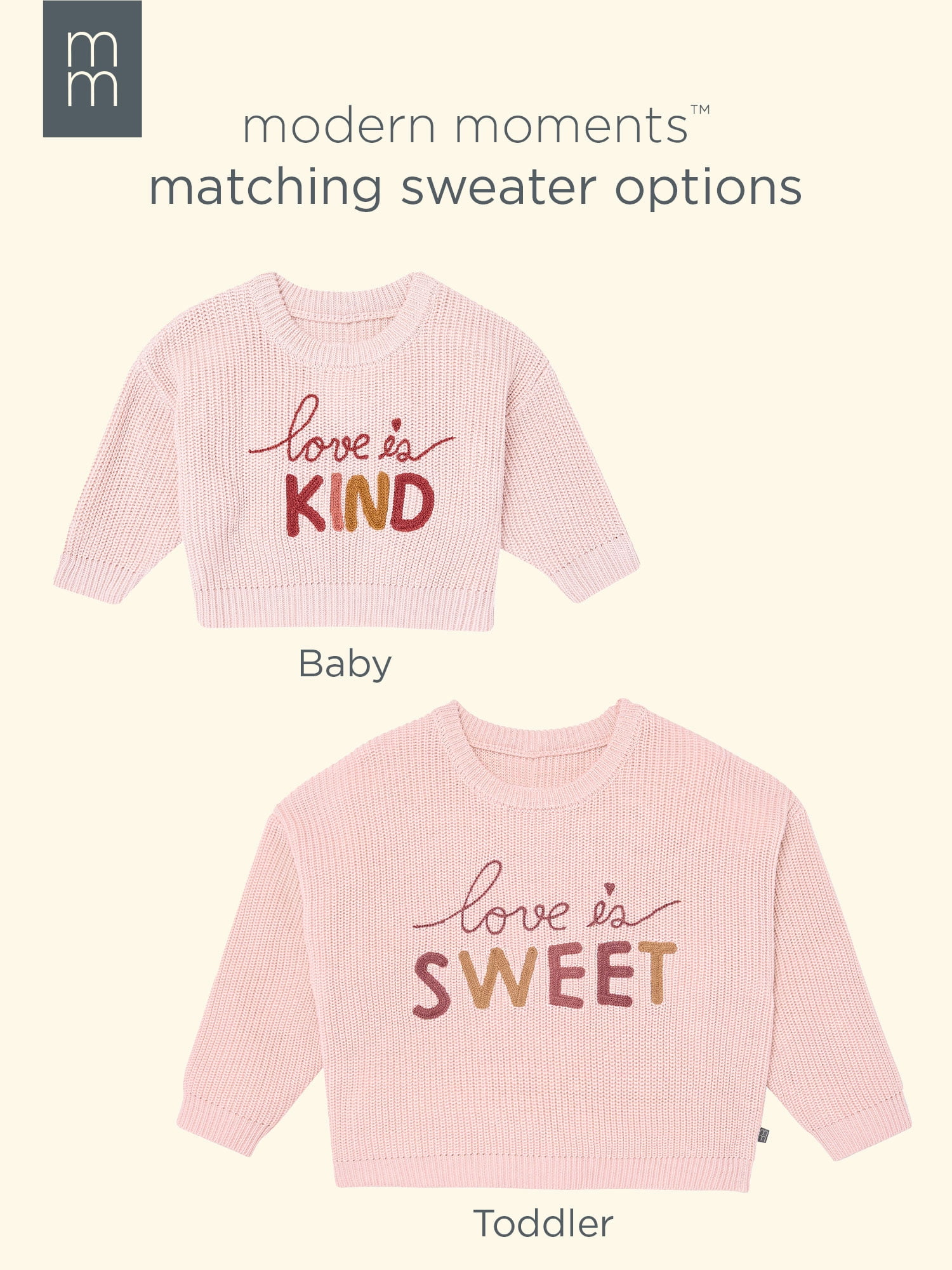 Modern Moments by Gerber Sibling Matching Sweater, Sizes 0/3 Months - 5T