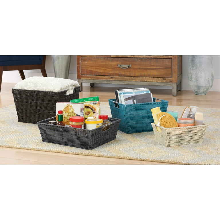 Woven strap storage baskets sale