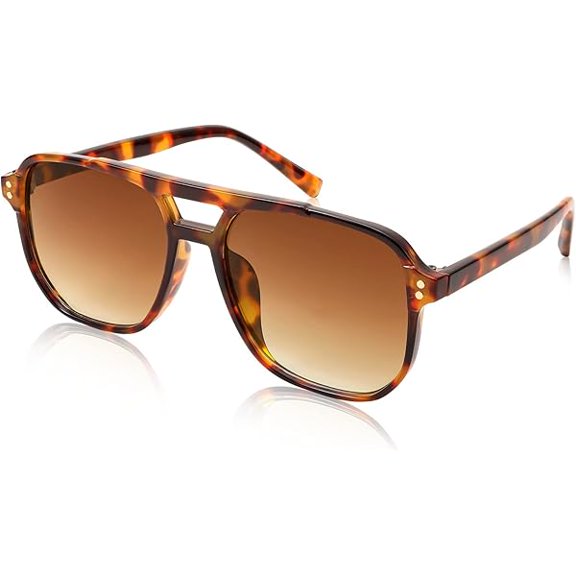 LYH Retro Square Aviator Sunglasses Women Men 70s Vintage Trendy Plastic Frame Sun Glasses B2835