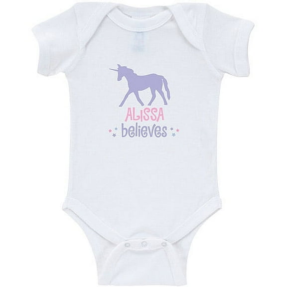 Personalized Unicorn Baby Girl White Creeper