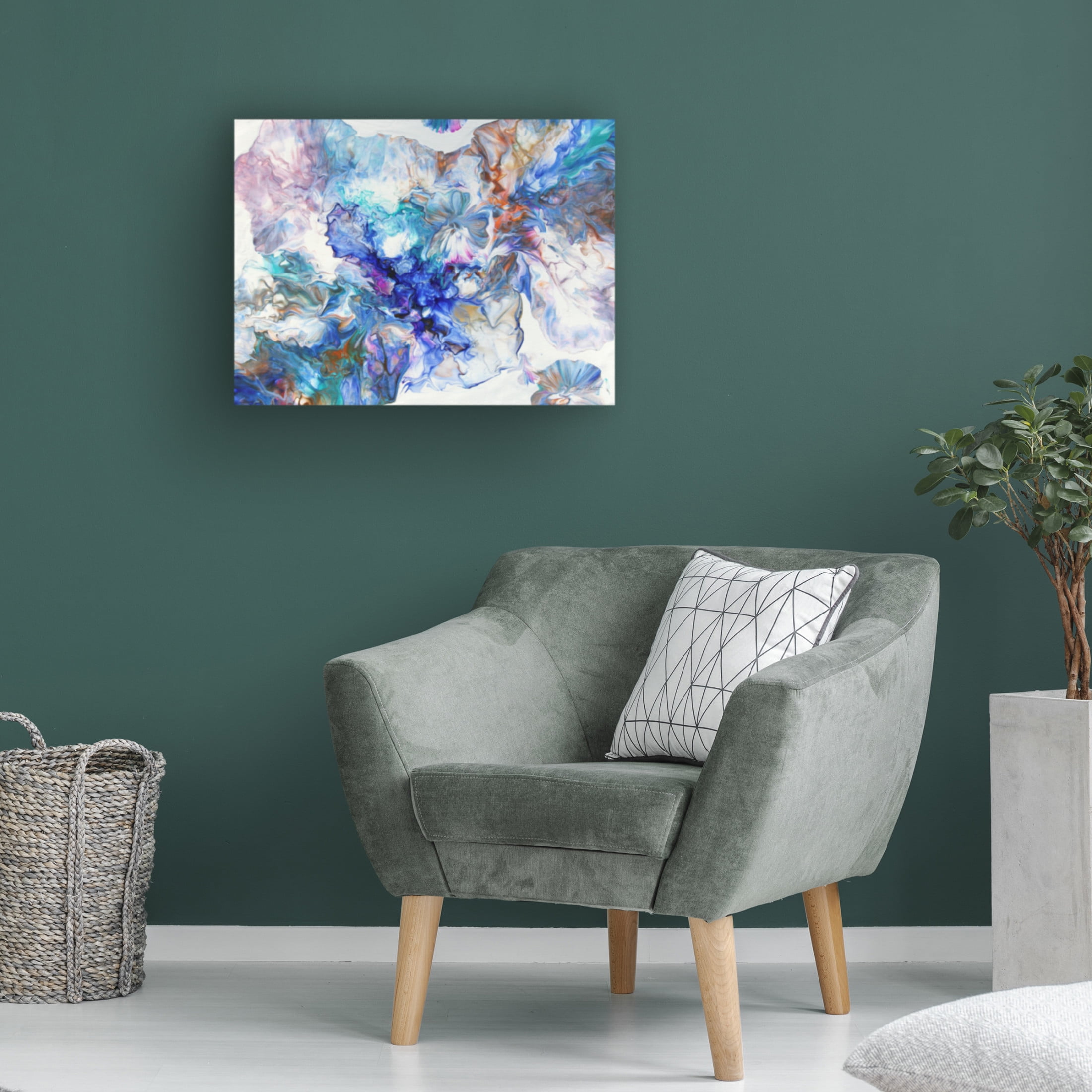 Canvas Wall Art - Jean Plout 'Abstract Pouring M' Wall Art for Living Room, Bedroom, or Office Décor by Trademark Fine Art - 32 x 24 Inches