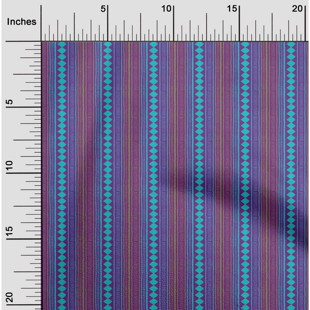 oneOone Cotton Flex Fabric Stripe & Diamond Block Print Sewing Fabric BTY 40 Inch Wide