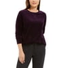 Karen Scott Women's Sweatshirt Velour Pullover Purple Size Petite Large