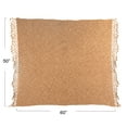 thumbnail image 2 of Creative Co-Op Bohemian Cotton Slub Throw with Crochet and Fringe, Brown, 2 of 3