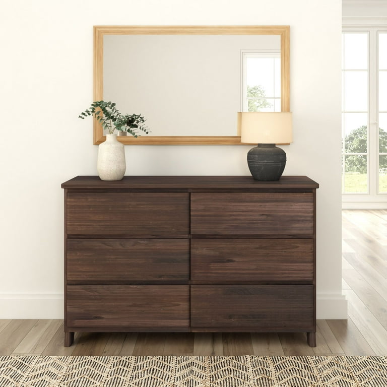 solid wood brown dresser Teamson Home Hatteras Walnut Pine 4 -Drawer 30-in Standard Dresser