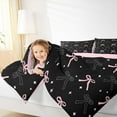 thumbnail image 4 of Manfei Kawaii Bow Tie Bedding Comforter Set,Cute Bowknot Ribbon Twin Comforter Sets,Rhombus Stars Pattern Bedding Set For Girls Teens,Breathable Home Decor Reversible,2pcs, 4 of 8