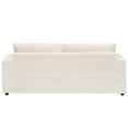 thumbnail image 3 of 79.3 Inches Long, Corduroy Sofa with 4 Matching Toss Pillows Sleek Design Spacious and Comfortable 3 Seater Couch for Modern Living Room (White), 3 of 9