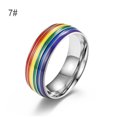 thumbnail image 2 of Mujeres Hombres Rainbow Colorido Fiesta de bodas Gay Anillos multicolores Homosexuales Bisexuales Moda Joyería de mano Tamaño 7 Inevent AP009965-01, 2 of 7