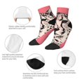 thumbnail image 3 of Bingfone Pink Cheetah Art Design Patterned Men's Women's Casual Cotton Socks, 3 of 5