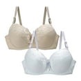 thumbnail image 1 of Breezora Delicate Lace Full Coverage Underwire Bra for Women Extended Sizes Supportive Comfort Fit 85D Size Blue, 1 of 3