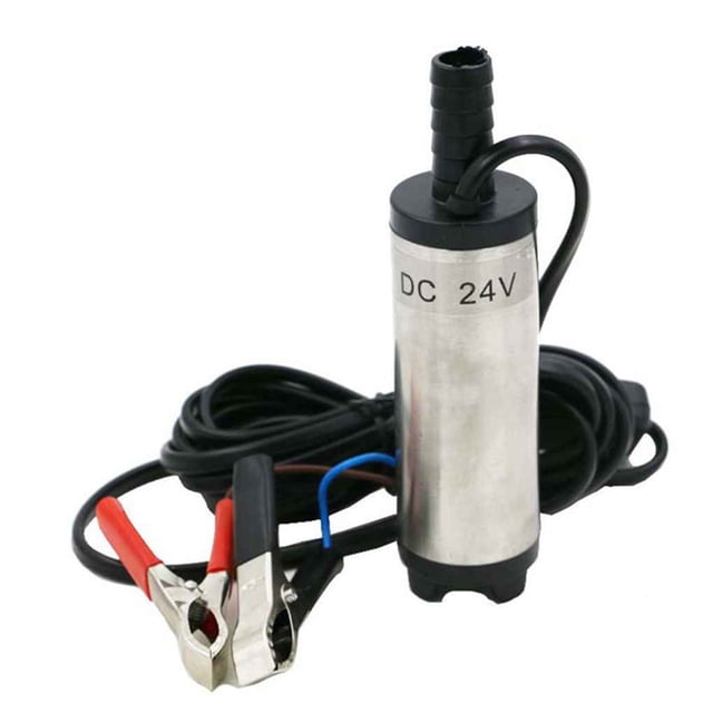 Riwesomey Bomba de combustible diésel líquido de aceite Bomba de transferencia DC 12/24V 38 mm Artesanía plata 24V