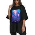 thumbnail image 4 of Plus Size Shirt for Women Black Tops for Women Short Sleeves Shirt for Women Sunset T Shirt Crewneck Shirt for Women XL, 4 of 5